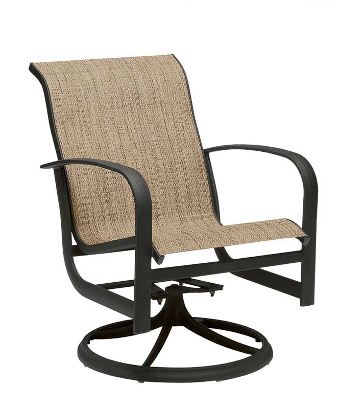 Fremont Sling Aluminum Swivel Dining Chair by Woodard - Image 2